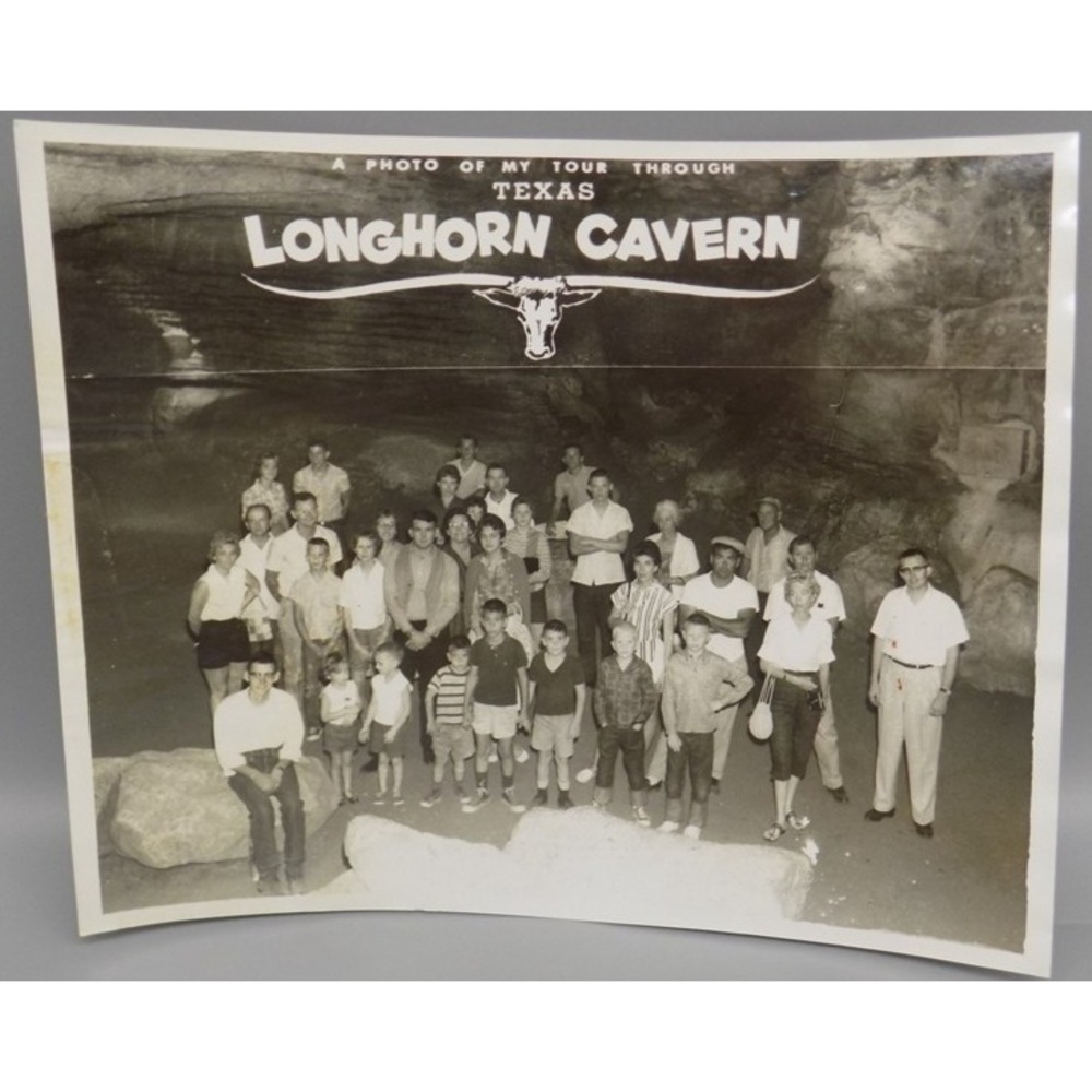 Longhorn Cavern Vintage Photo Souvenir 8x10 B&W 60's State Park Burnet TX